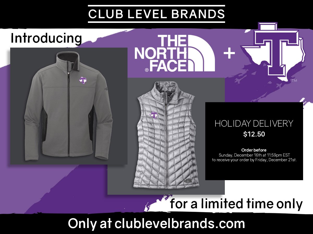 TarletonState's tweet photo. North Face + Tarleton is now available for a limited time! Texan Nation is so strong that we've been selected to test a collegiate line for the apparel giant. Place your order by Sunday to receive your order in time for Christmas!
π: https://t.co/2rTOOVidvt!
#TarletonGear https://t.co/vC3i8IQeQf