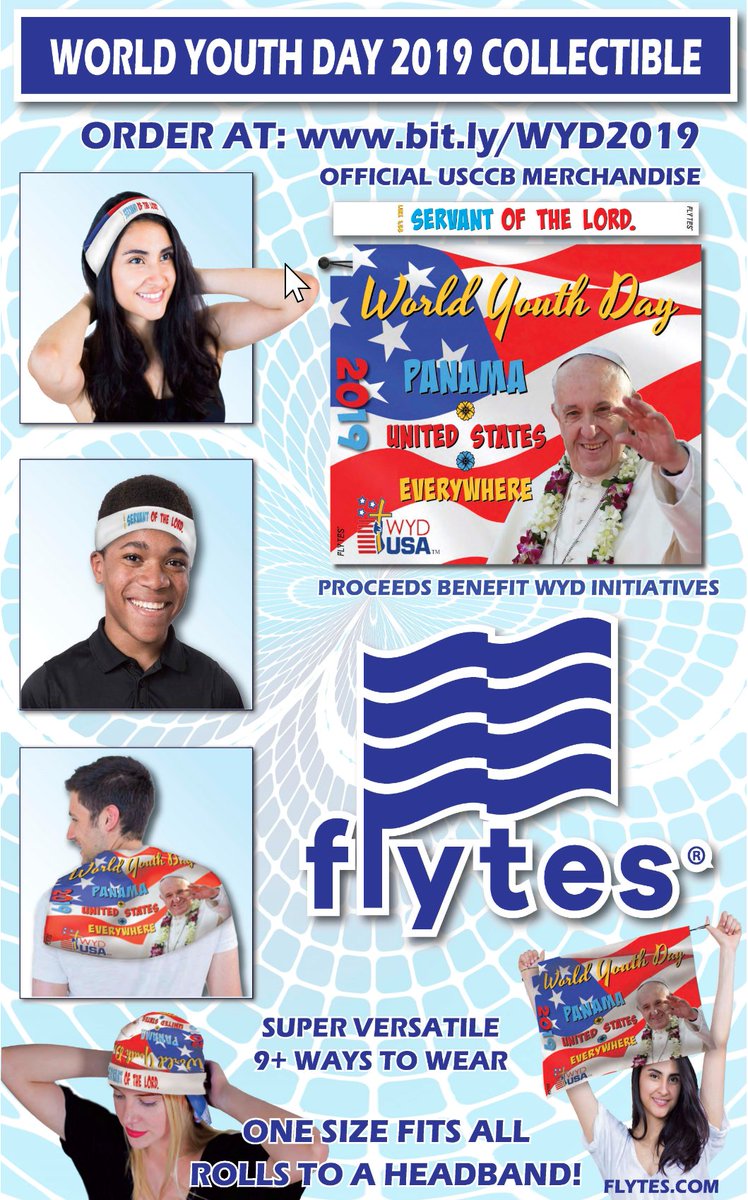 GoFlytes's tweet image. Doing final prep for World Youth Day in Panama or Stateside? ORDER #WorldYouthDay FLYTES for your group. The official WYD FLYTE has been reduced – now only $7 each! They are AWESOME! @WYDUSA Order here bit.ly/WYDPANAMA2019