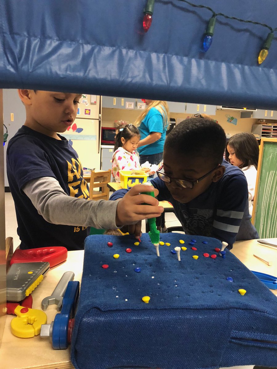 Working in Santa’s workshop. Playing is learning. #humbleisd_Prek