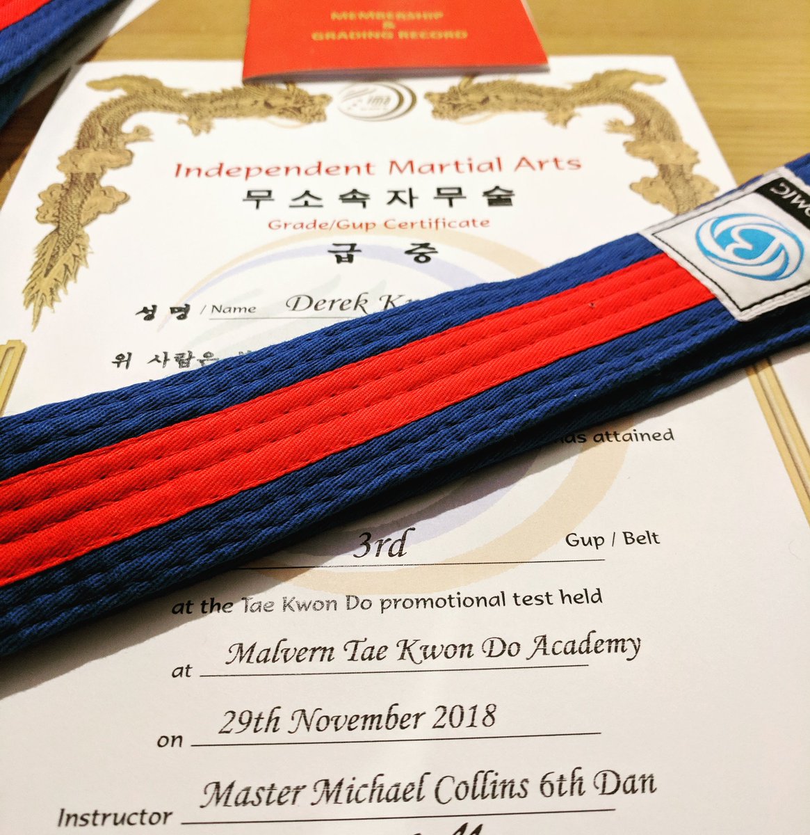 dakeyboy's tweet photo. Boom!! 3rd Gup secured. 2hr grading was intense. Best board breaking score. #taekwando #martialarts #2beltstoblack #fathersongoals https://t.co/t1GY1jIDaz