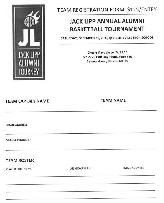 Sign up your teams now for our Annual Jack Lipp Alumni 5 on 5 Basketball Tournament
🗓️Saturday, December 22, 2018
⌚️10:00am - 4:00pm
📍West Gym at LHS