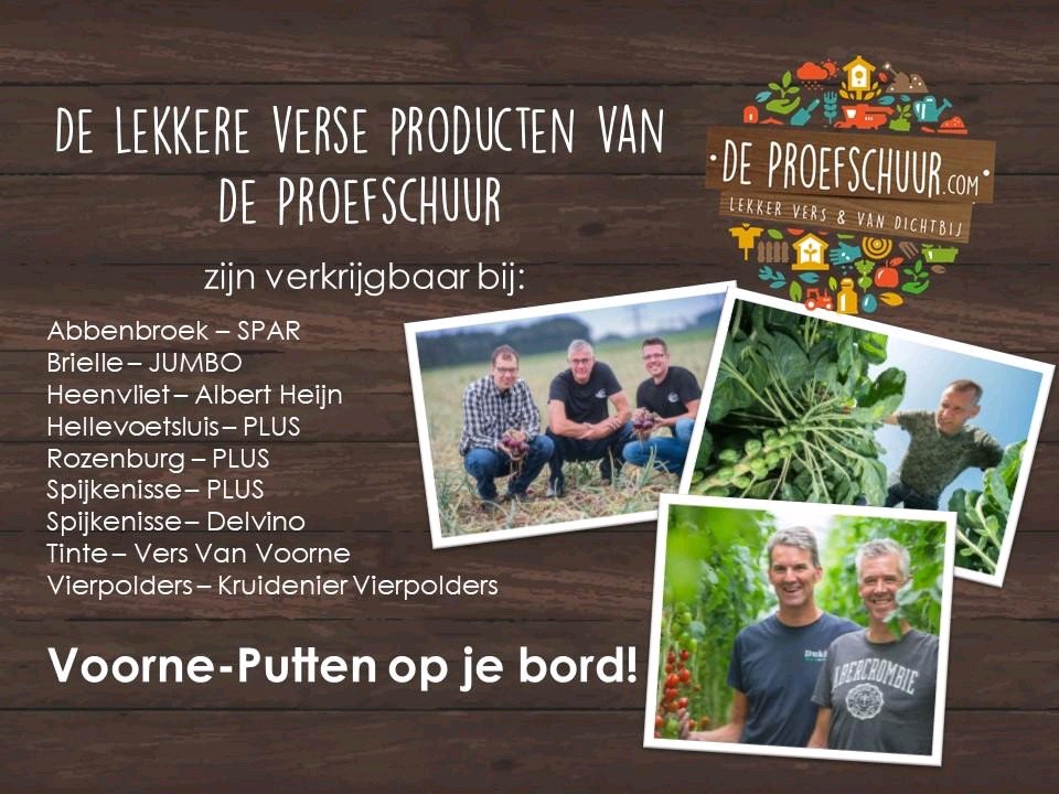 Lokaal voedsel, geteeld door boeren en tuinders <a href="/DeProefschuur/">De Proefschuur</a> <a href="/OPVoornePutten/">OP Voorne-Putten</a>. Eenvoudig verkrijgbaar bij: