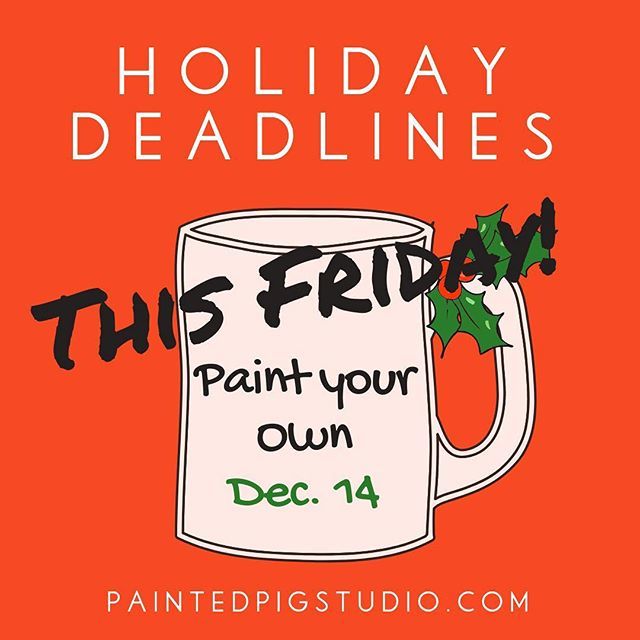 ThePaintedPig's tweet photo. No one panic! 🎅🏼 There is still time to make gifts for Christmas Eve pickup. Open 10-6 Mon-Thursday, 10-8 Friday. 🎄✌🏻 #thepaintedpig #newshipment https://t.co/mbQC8lVuky https://t.co/owmxJJRKru