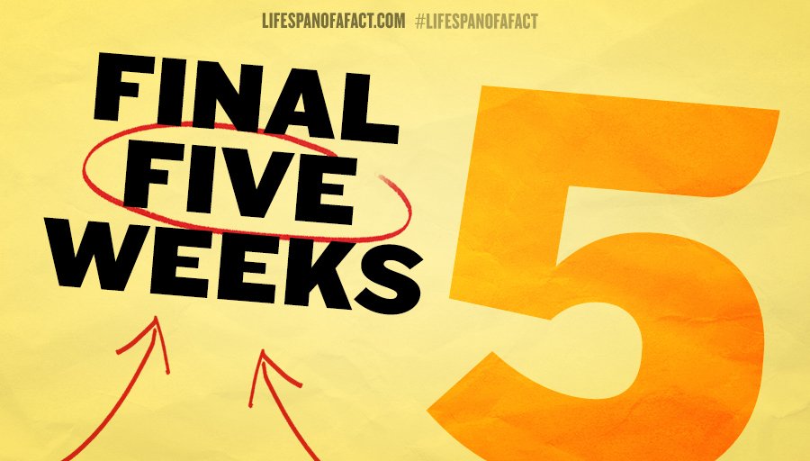 FINAL 5 WEEKS to see #LifespanofaFact on Broadway! Get your tickets today: lifespanofafact.com