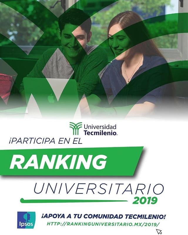 Participa en el Ranking Universitario. ¡Apoya a tu comunidad Tecmilenio!⠀⠀⠀⠀⠀⠀⠀⠀⠀
⠀⠀⠀⠀⠀⠀⠀⠀⠀
Tu opinión es Importante.
ift.tt/2QIzSfC

#TecmilenioMerida #CampusMérida #YoSoyTecmilenio #Mérida #Yucatán ift.tt/2SCf72r