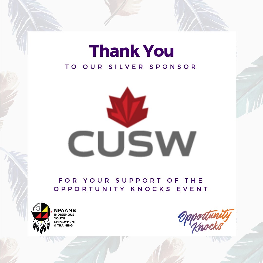 npaamb_on's tweet photo. Thank You to our Silver sponsor CUSW for supporting our Opportunity Knocks conference! 
 @CUSW #ok2018 https://t.co/dPnABzHX4a