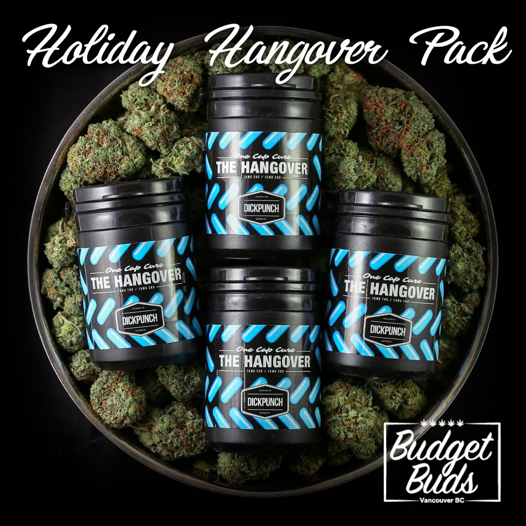 BudgetBuds's tweet photo. Big Sale! Low doses of THC and CBD together help to cure any hangover and get you moving for your next festive event. THC helps to settle the stomach and encourage consumption of foods. CBD helps to relieve anxiety and stress caused by alcohol consumption! https://t.co/IoIlhG2EGQ https://t.co/TLXDj787UE