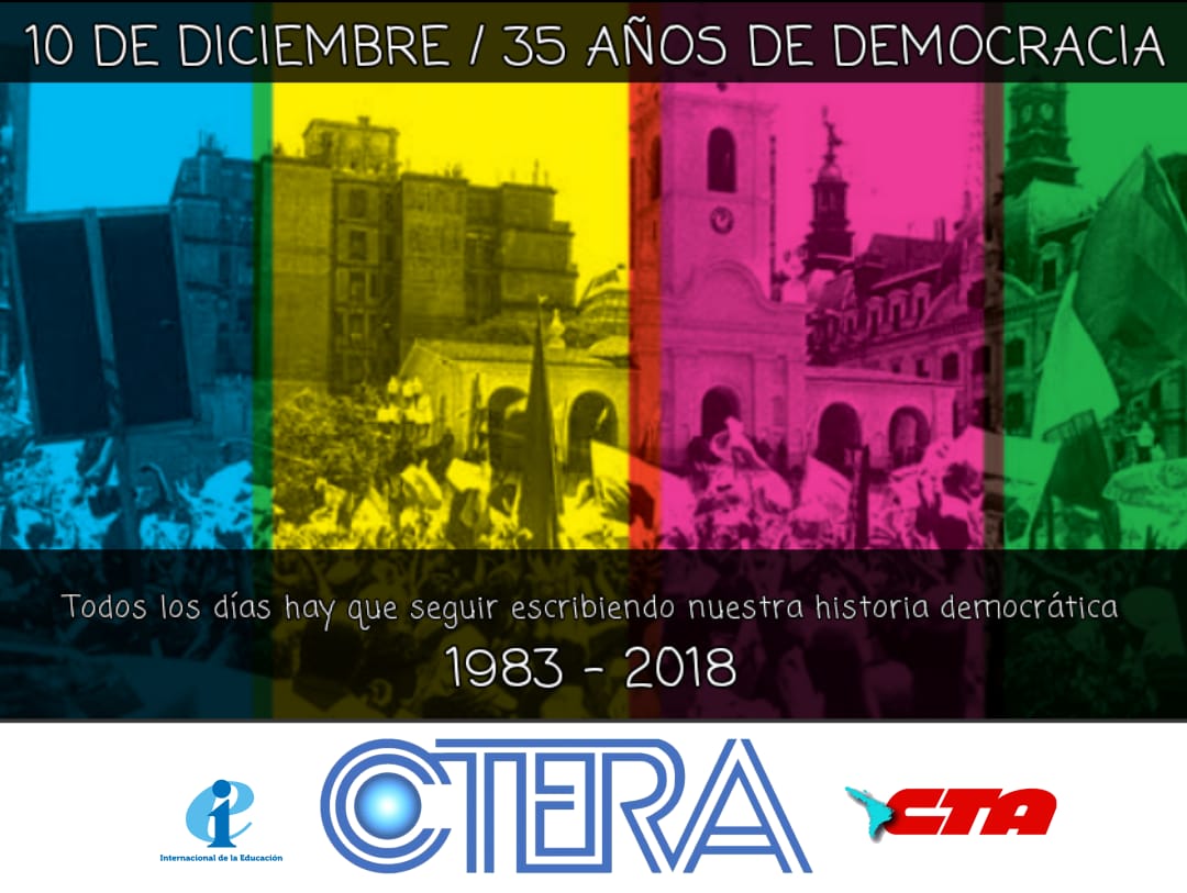 Llevamos 35 jóvenes años de Democracia.
Hoy, el estado de derecho se ve cercenado por un gobierno antipopular al que poco le importa la democracia y las instituciones.
Los trabajadores seguiremos defendiéndola de todos los que la quieran dañar.
