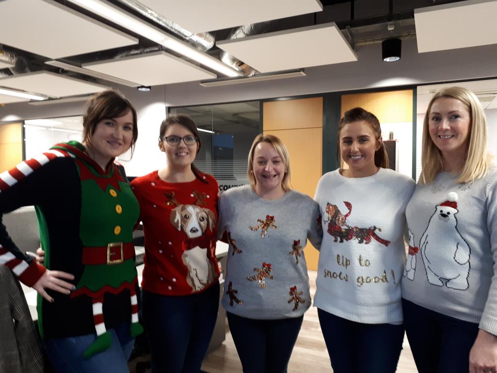 Combilift's tweet image. Colourful scenes around #Combilift today as we partake in @NewsonNS @ShannonsideFM #ChristmasJumper day