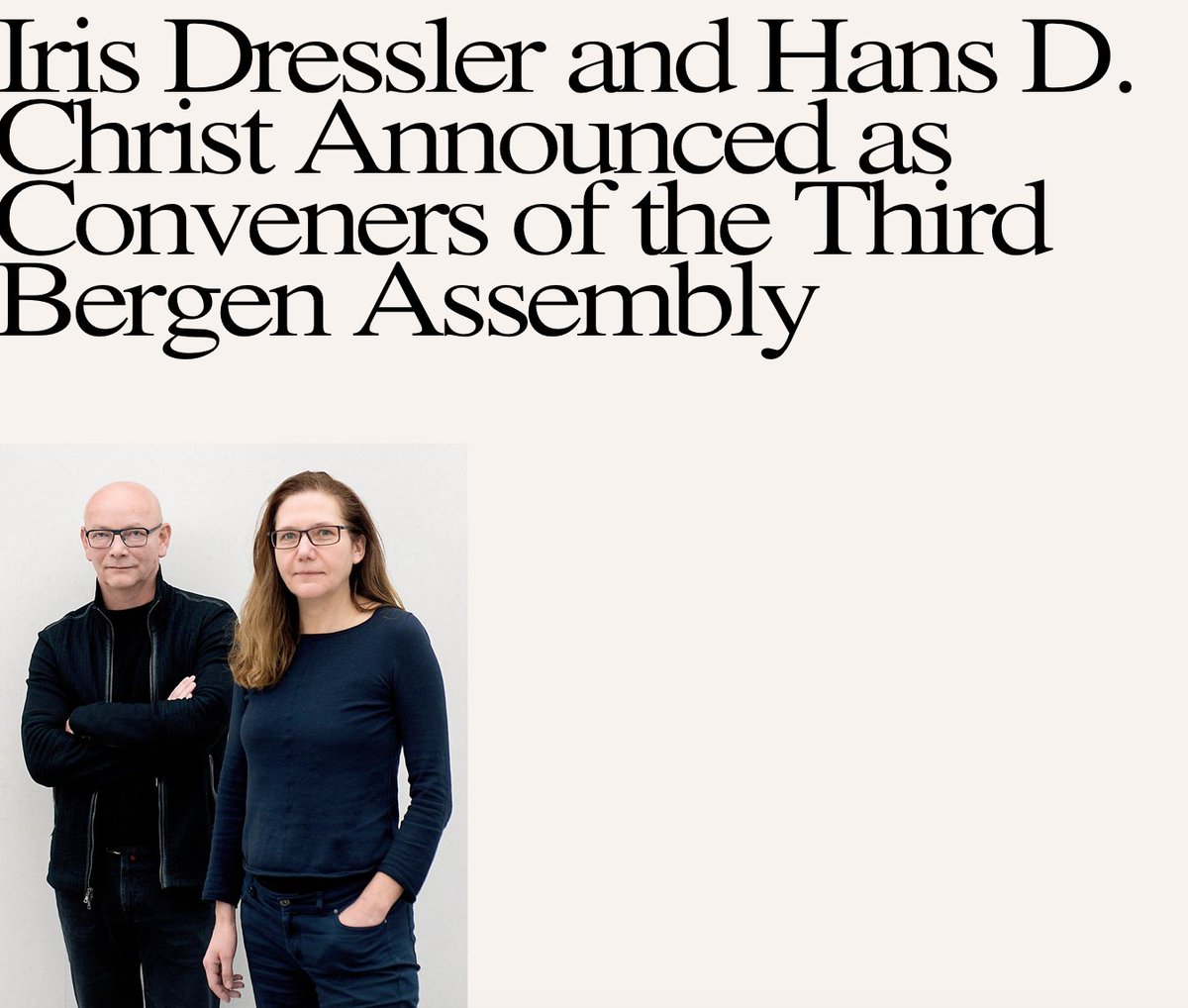 Journal for Artistic Research (@forartistic) on Twitter photo Bergen Assembly 2019 >>>>>Announces Its Core Group and Title >>>>
bergenassembly.no
<a href="/AzadehFatehrad/">Prof. Azadeh Fatehrad</a> Bergen Assembly 2019 >>>>>Announces Its Core Group and Title >>>>
bergenassembly.no
<a href="/AzadehFatehrad/">Prof. Azadeh Fatehrad</a>