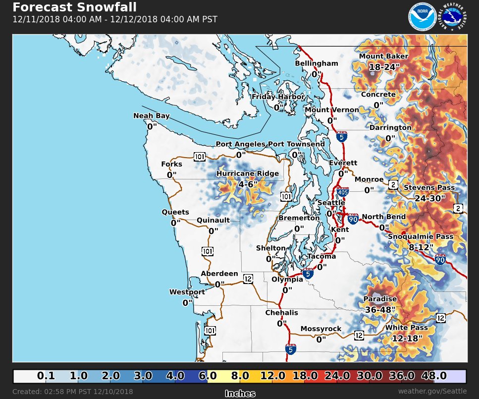 NWS Seattle on Twitter "Winter Storm Watch for Cascades upgraded to