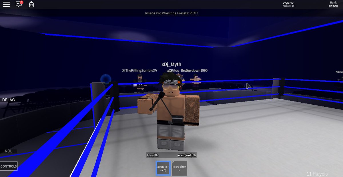 IPWNetworkRBLX's tweet image. Singles Action in your main event. @JaxsonMichaels taking on #DJMyth.  A 2-1 match sees Jaxson winning the match!