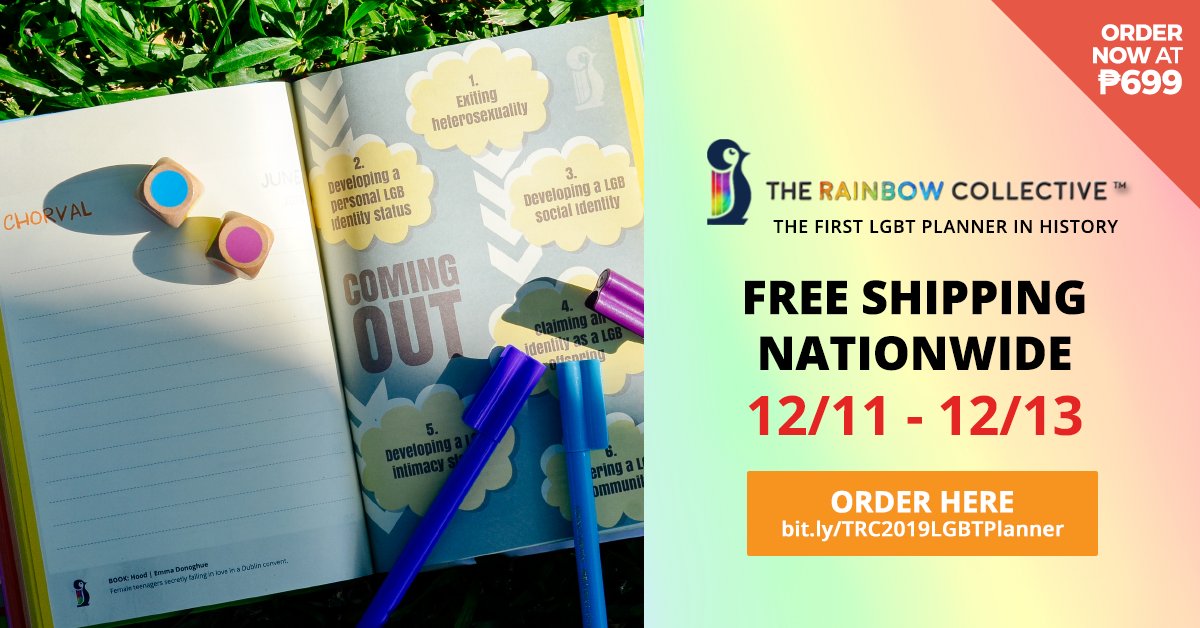 TheRCPH's tweet photo. We're giving the best shopping treat this Christmas!

FREE SHIPPING NATIONWIDE for all LGBT Planner 2019 Orders from Dec 11-13, 2018!

Order your copy now!
https://t.co/kKjLrcqUlr https://t.co/sWXIQiKusR