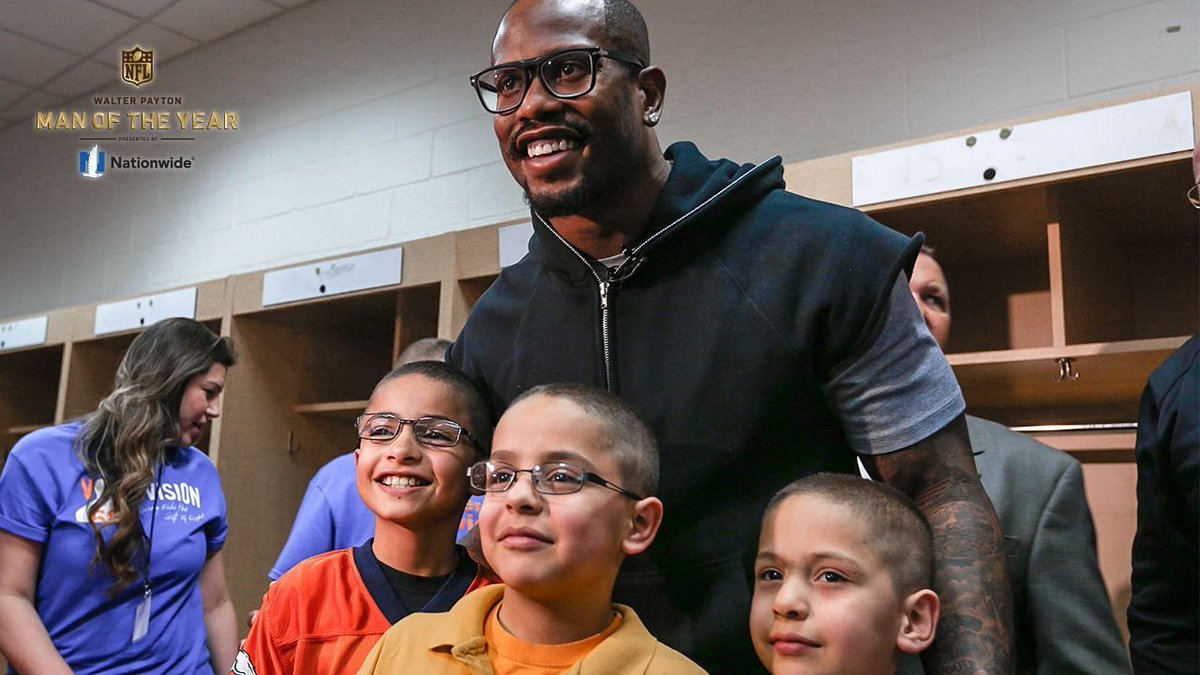 .<a href="/VonMiller/">Von Miller</a> has raised more than $4.5 million for <a href="/VonsVision58/">Von's Vision Foundation</a> since its inception in 2012, helping to ensure that low-income children have access to vision care and eye exams.

RT to help 5️⃣8️⃣ continue to change lives. 🤓

#WPMOYChallenge + Miller