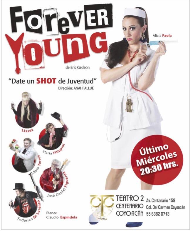 ¡Holaaa! ¿Qué tienen que hacer este miércoles por la noche? 
#ForeverYoung los invita a darse un shot de juventud.
¡Tengo pase doble para los primeros 5 que respondan este tuit y no hayan ganado anteriormente conmigo! 😉☝🏻<a href="/ForeverTeatroMX/">Forever Young MX</a>