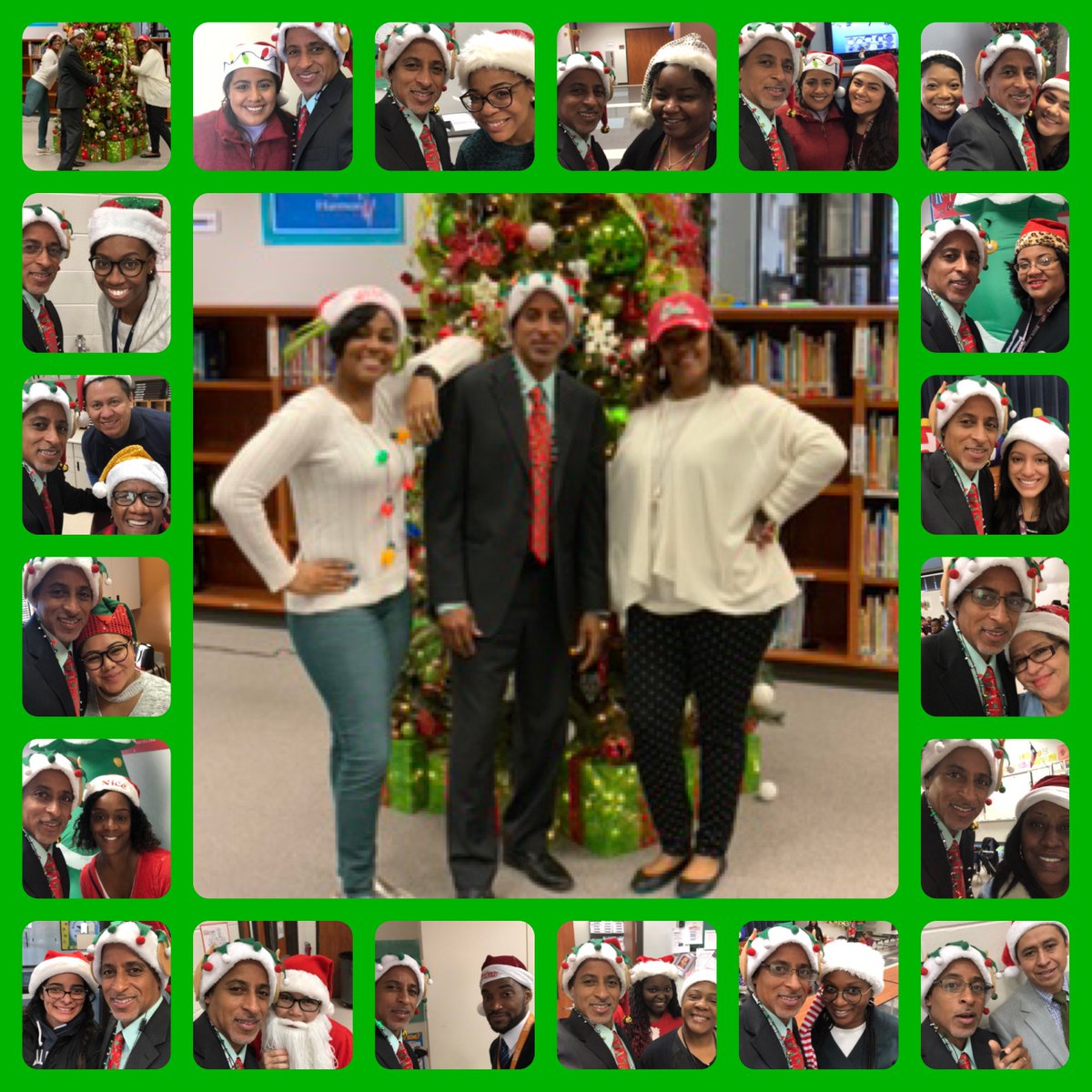 ajbushelem's tweet image. Day 3 of the Staff 12 Daya of Christmas! Wear your Santa hat!! #BushAllStars #aliefmission @AliefISD