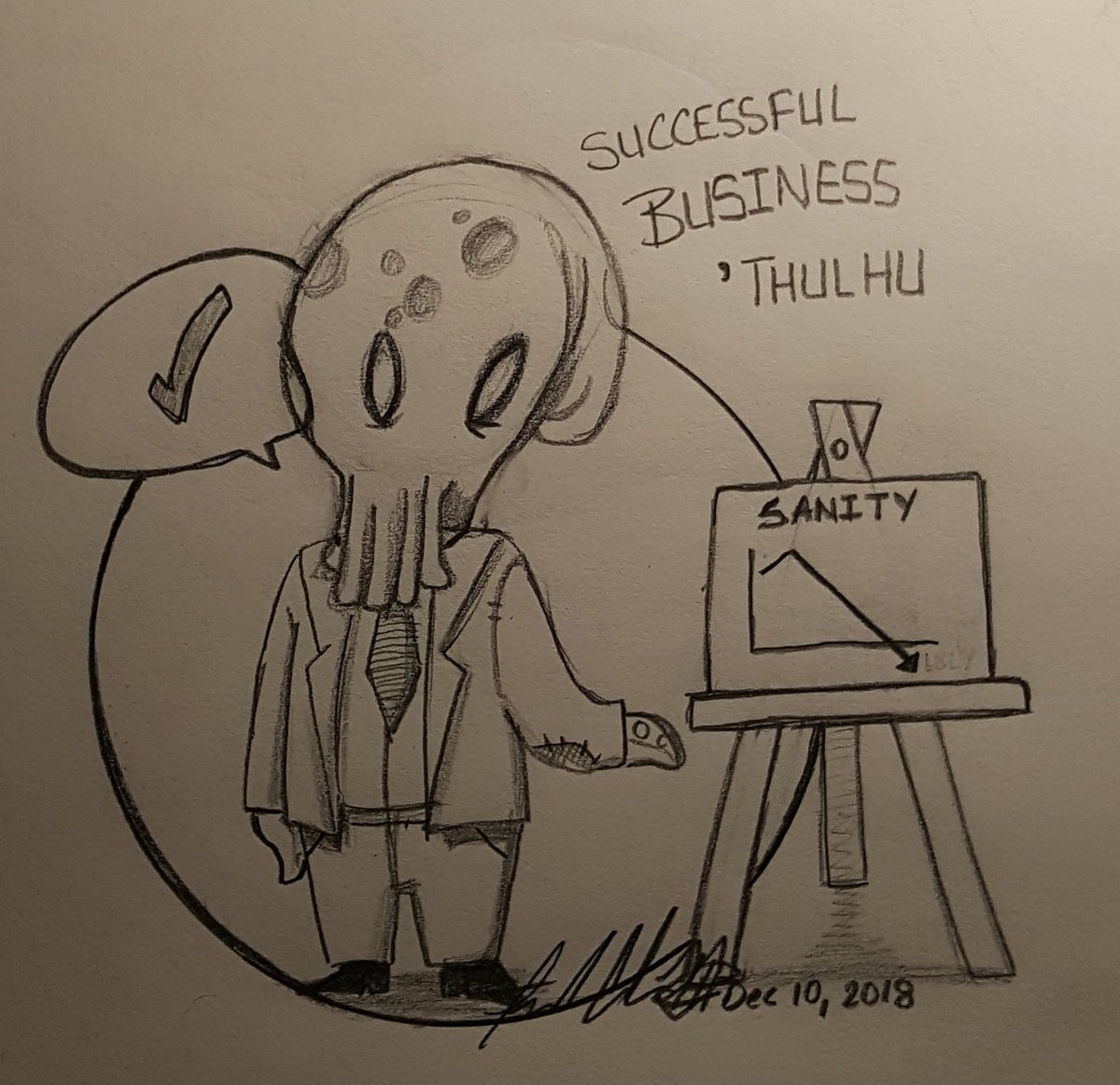 CruCAbstraction's tweet photo. Daily Doodle #921 #doodle #daily #pencil #drawing #successfulbusinessthulhu #funny #business #thulhu #cthulhu #sanity #insane #lovecraft #casual #beast #monster #ocean #oldone #myart https://t.co/MX96sRXx9e