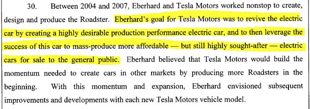 4/ I thought it was interesting that  $TSLA 's basic business model was set from the start. Obviously, it is not a 'super advanced' or proprietary model, but I found it interesting that mass-market was the goal from the beginning  $tslaq