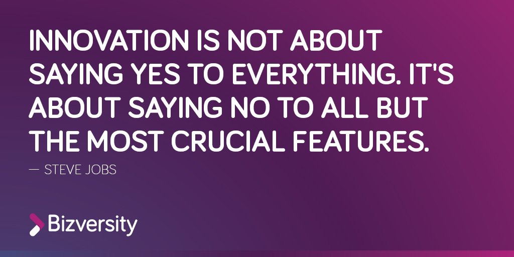 "Innovation is not about saying yes to everything. It's about saying no to all but the most crucial features." - Steve Jobs

#quotes #motivation #inspiration #life