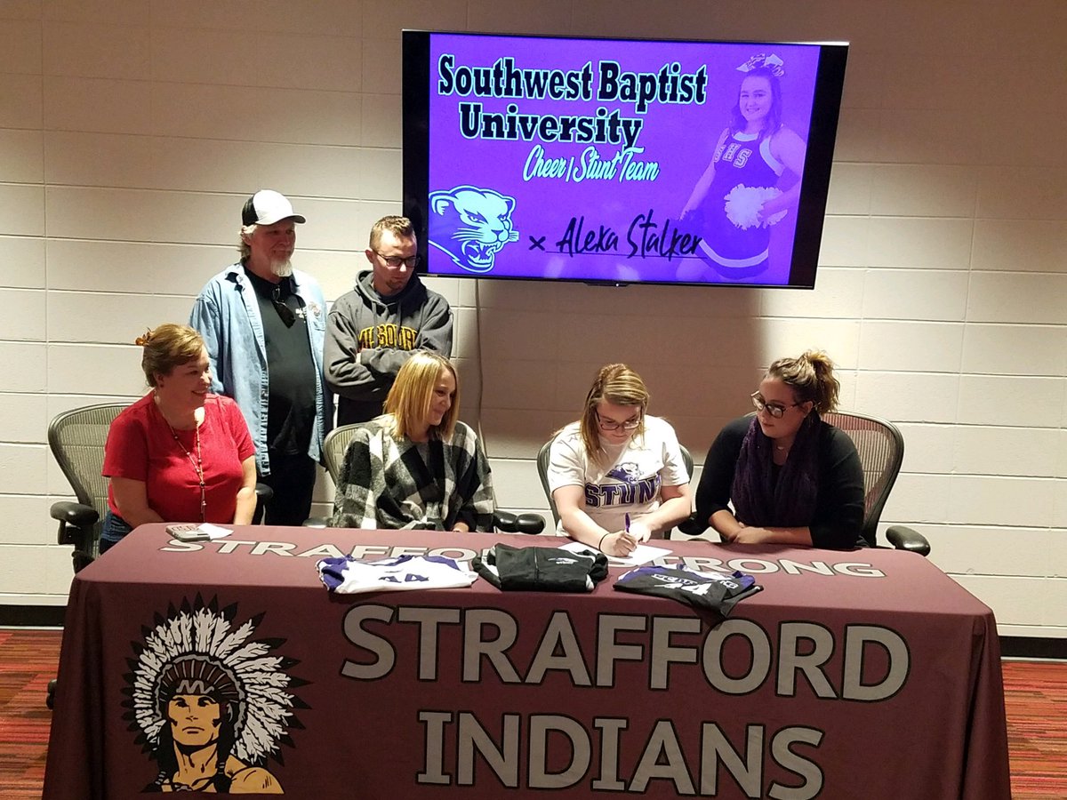 BBough's tweet photo. Congrats to Alexa Stalker on signing to compete for @SBUCheer_STUNT 
#StraffordStrong
@straffordhs @straffordcheer https://t.co/8F60ivtIti