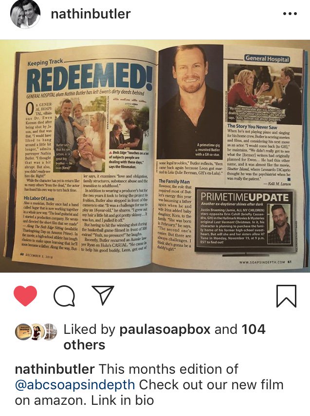 Alongthebedsed1's tweet photo. Check out this issue of @soapsindepthabc with our own @nathinbutler! 

And don’t forget to watch #alongthebedsedgesitting on @PrimeVideo 

https://t.co/UZS7AO13Mg https://t.co/7S6siyBfOy