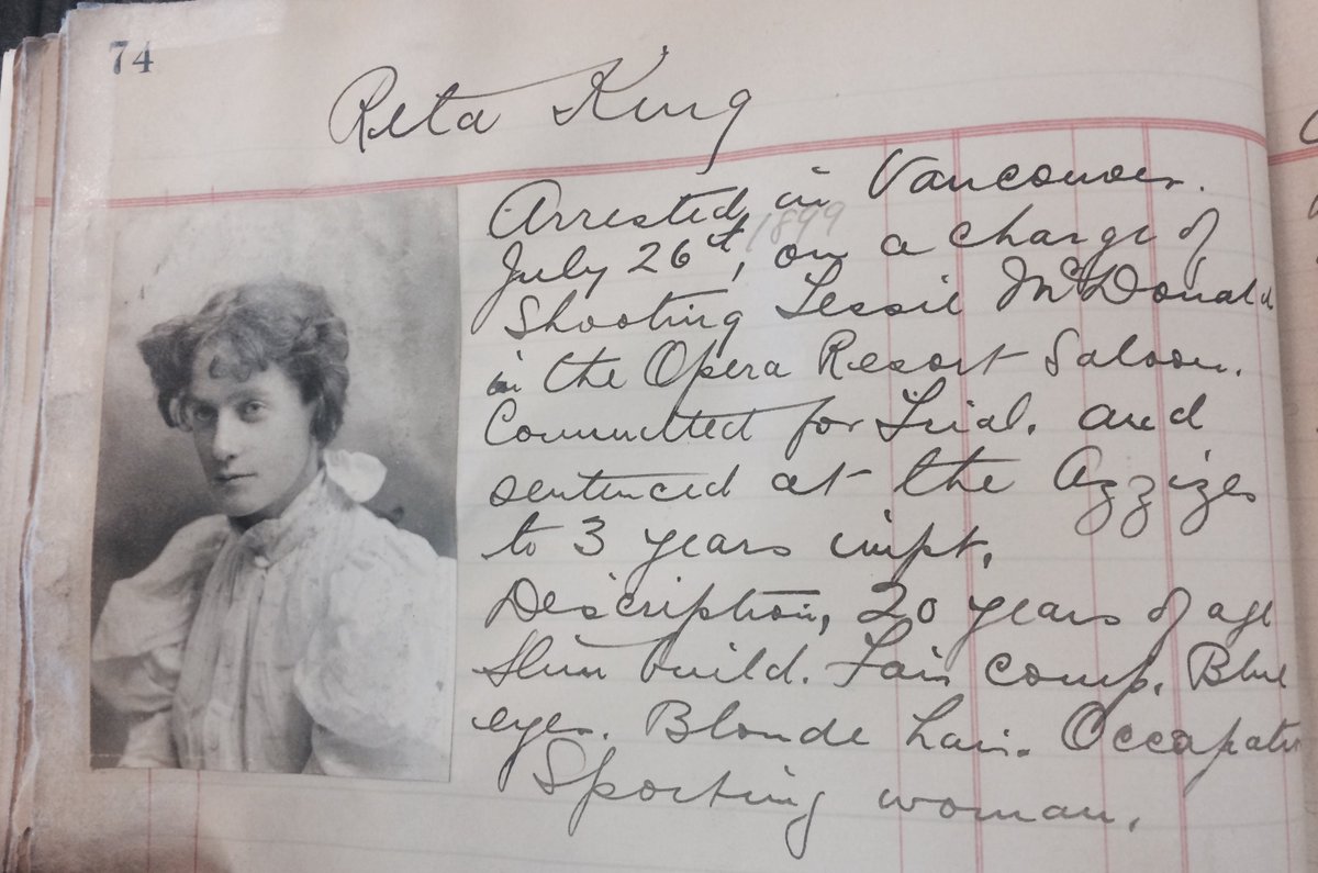 And may I introduce you to Rita King, a "sporting woman" arrested 26 July 1898 for shooting Leslie McDonald in the Opera Resort Saloon
