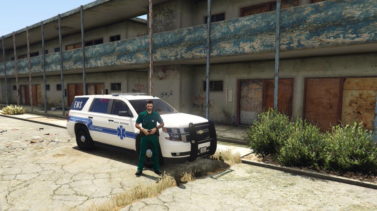ScottREMS's tweet photo. Currently on standby in Sandy Shores. Lets see what this shift will bring.

#asgardlife #ProjectAsgard #roleplaying https://t.co/pJ6Dg8WiCy