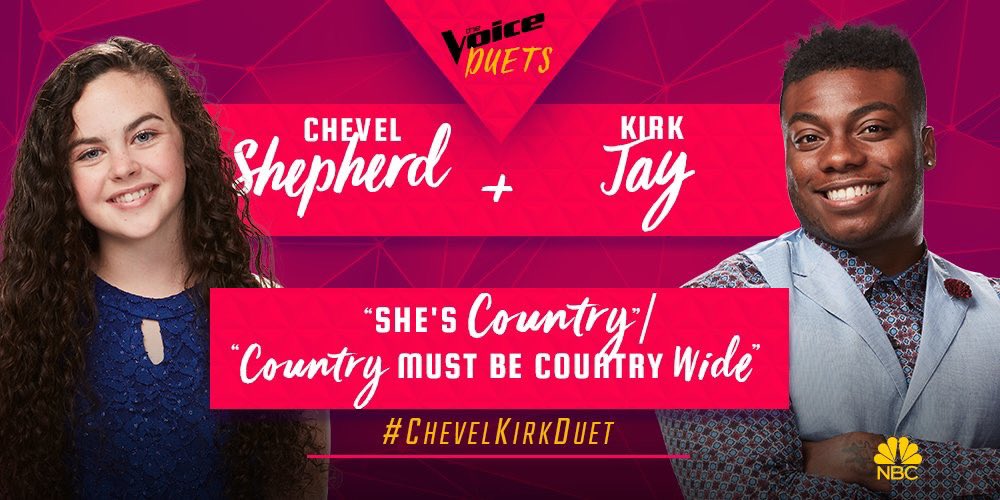 tatecanfly_'s tweet image. RT @NBCTheVoice retweet this to save @officialchevel and @kirkJay7 for the finale #ChevelKirkDuet