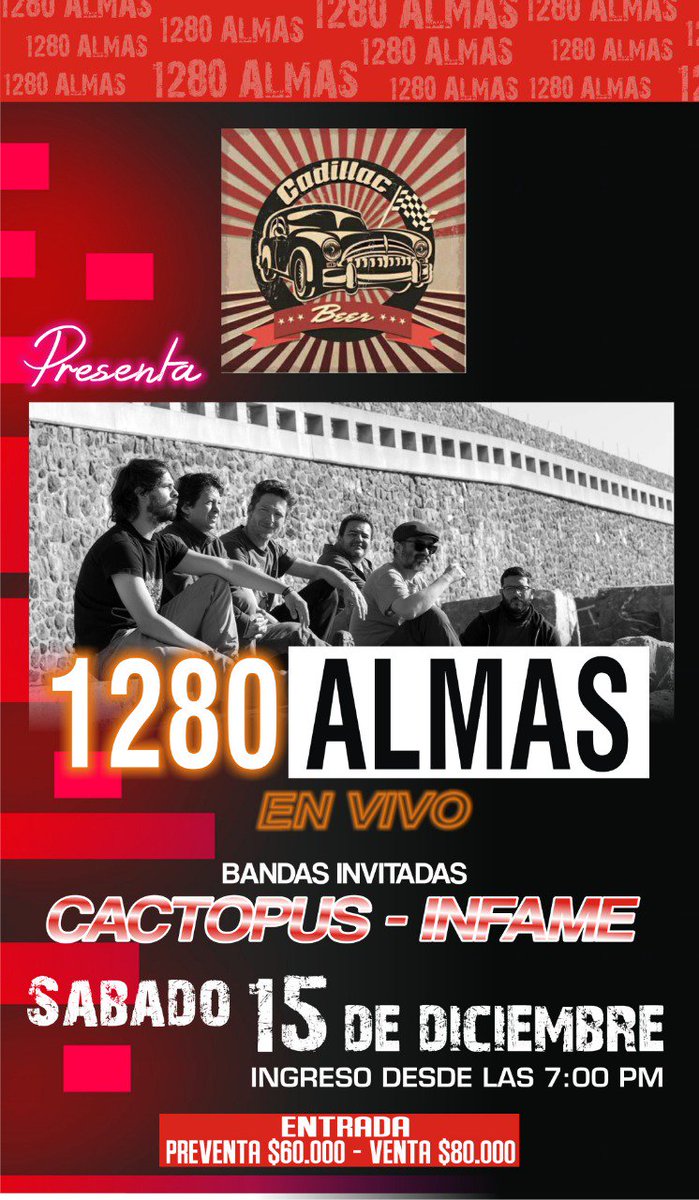 rockinfame's tweet photo. Después de un año increíble para nosotros llegamos al final de esta temporada 2018💥 Este sábado celebramos en grande con @1280Almas en #CadillacBeerRock, también con nuestros amigos de #CACTOPUS 💥🎄
.
Nos acompañan en esta tremenda fiesta??? Aún quedan entradas... #RockInfame https://t.co/srtGCBPUAO