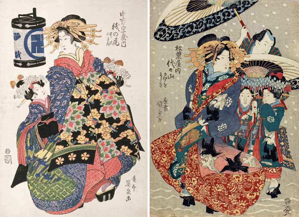歌川国貞 聞き取れ 美人絵 雪中花魁図（仮称）