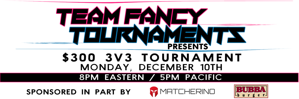 TeamFancyRL's tweet photo. We are live with our $300 #RocketLeague tournament on Twitch! https://t.co/iExNPsFKOi  - Watch and vote on your favorite "Beefy Shot of the Week" and a chance to win some Aero Mage Pro RLCS wheels! Thanks to @Bubbaburger and @matcherino for making this happen! https://t.co/qZReWhWZGI
