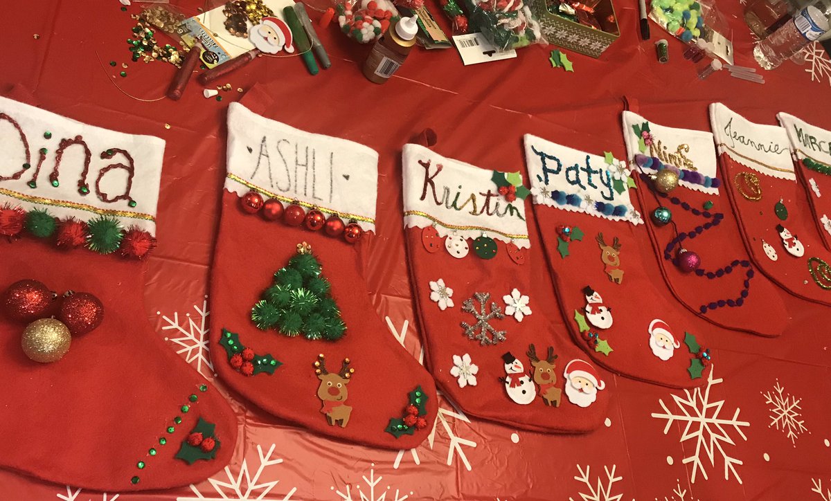 coachpflores's tweet photo. #LHSWorldLanguage department stocking decorating ๐๐ party tonight was fun! Thanks for hosting @srakubic and thanks @sraloera for the idea๐กThe stockings came out really cute. #LibertyLearns https://t.co/hzwfaYbGWv