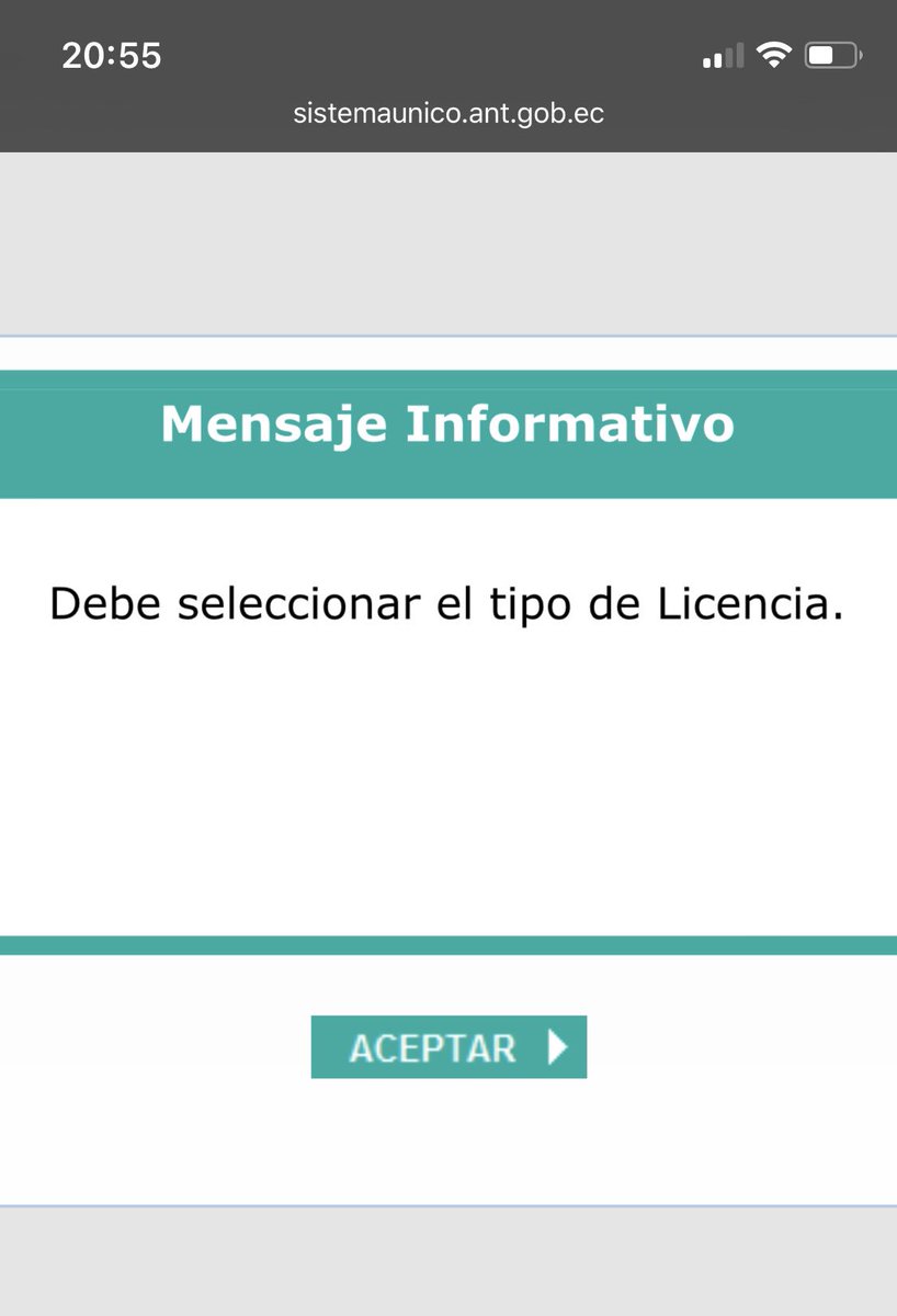 Señores <a href="/ANT_ECUADOR/">ANT Ecuador</a> estoy intentando sacar turno para renovación de licencia pero está en blanco la opción de “tipo de licencia”  al momento que deseo escoger una opción. Llevo varios días intentando en diferentes navegadores