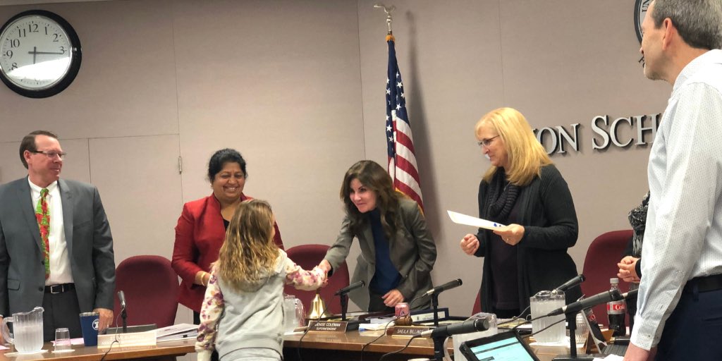 Board meeting presentation of CNC newscast from our amazing students at Alta Vista <a href="/TeamAltaVista/">Alta Vista Principal</a> <a href="/laurenvanherk/">Lauren van Herk (she/her)</a> @USD_SUP @usd_hr #usdlearns