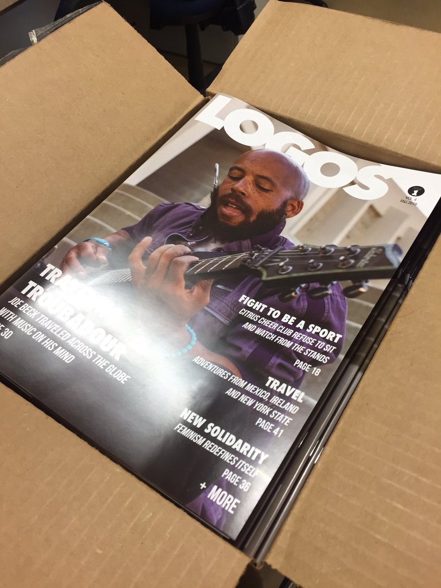 LogosMagazineCC's tweet photo. Logos Fall 2018 is now available! Pick up a copy at an on-campus newsstand. Big thanks to: @charbyoo @ADurfield @xelaquintana @Cultivating_MAS @alanadalyobrien @MalcolmCCC @CCClarionErik and lots of others without Twitter accounts! Thank you for the hard work and great semester! https://t.co/kAVATavHDy