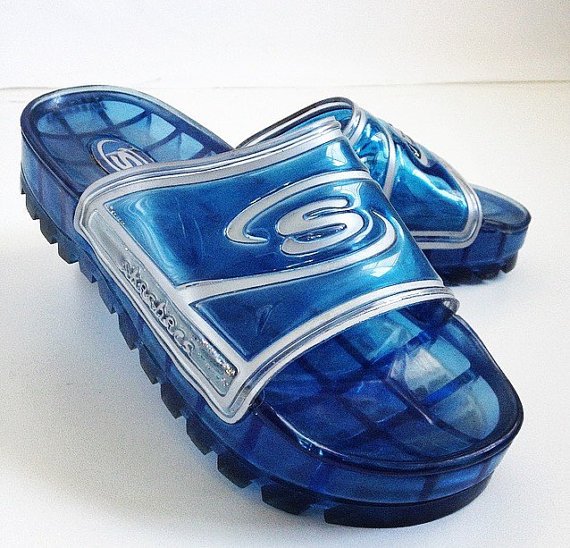 1990s Y2k CHANEL Sport Translucent Clear Jelly Slip on Sandals 