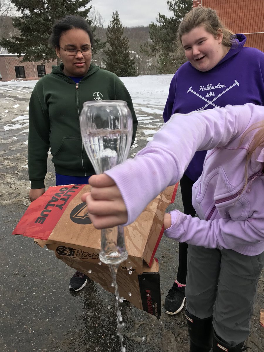 Grade8JDH's tweet photo. Trying to perform a science trick to understand water 💦 with no success but TONS of fun @JDHodgsonES @GervzMike #tldsblearns https://t.co/zjVi41qKGk