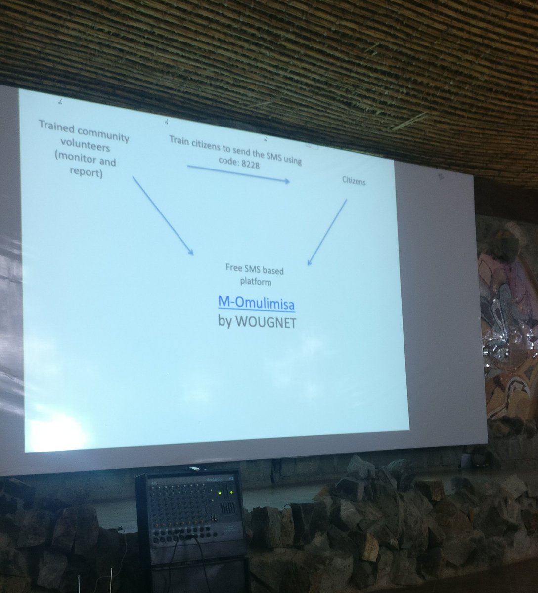Sotheavin highlights some of the tools and processes used by ICT4Dem such as @tiu_uganda &amp; <a href="/wougnet/">Women of Uganda Network</a> to promote citizen engagement with duty bearers (gov't officials). The use of low tech such as SMS and toll free lines are critical in the Uganda #SSMediaLab18