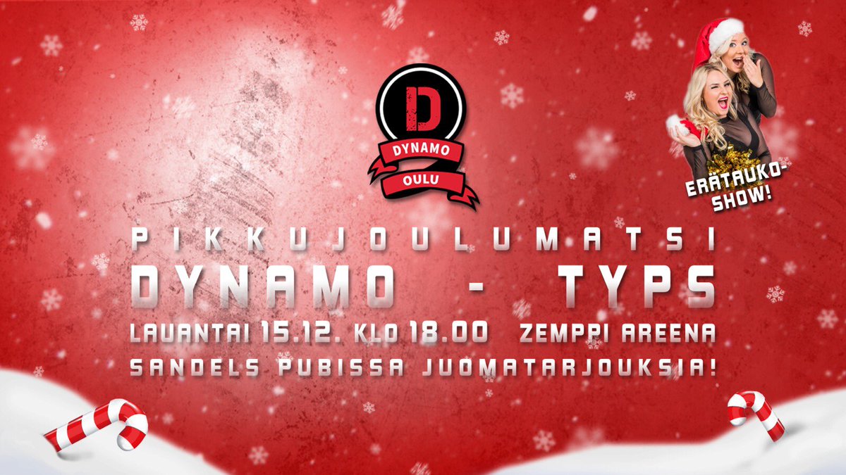 DynamoKempele's tweet photo. LAUANTAINA PIKKUJOULUJA JA SALIBANDYVIIHDETTÄ! 

Luvassa elintärkeä kamppailu molemmille osapuolille sekä tottakai pikkujouluihin kuuluvaa spesiaaliohjelmaa! 

Lue lisää: https://t.co/AySR4CMw7s

#salibandy #dynamolife #oulu #kempele https://t.co/Wvm307OWvh