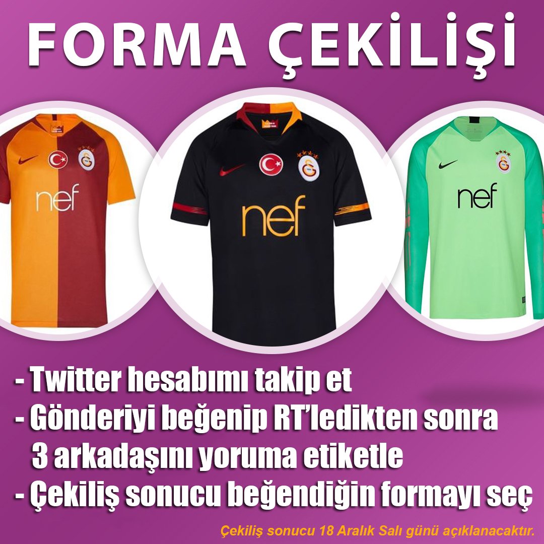 Zamanı geldi... Yine 2 arkadaşımıza yeni sezon formalarından istediği modeli hediye ediyoruz. Hesabımı takip edip, gönderiyi beğenip RT'ledikten sonra altına 3 arkadaşınızı etiketlemeniz yeterli. Bol şanslar!