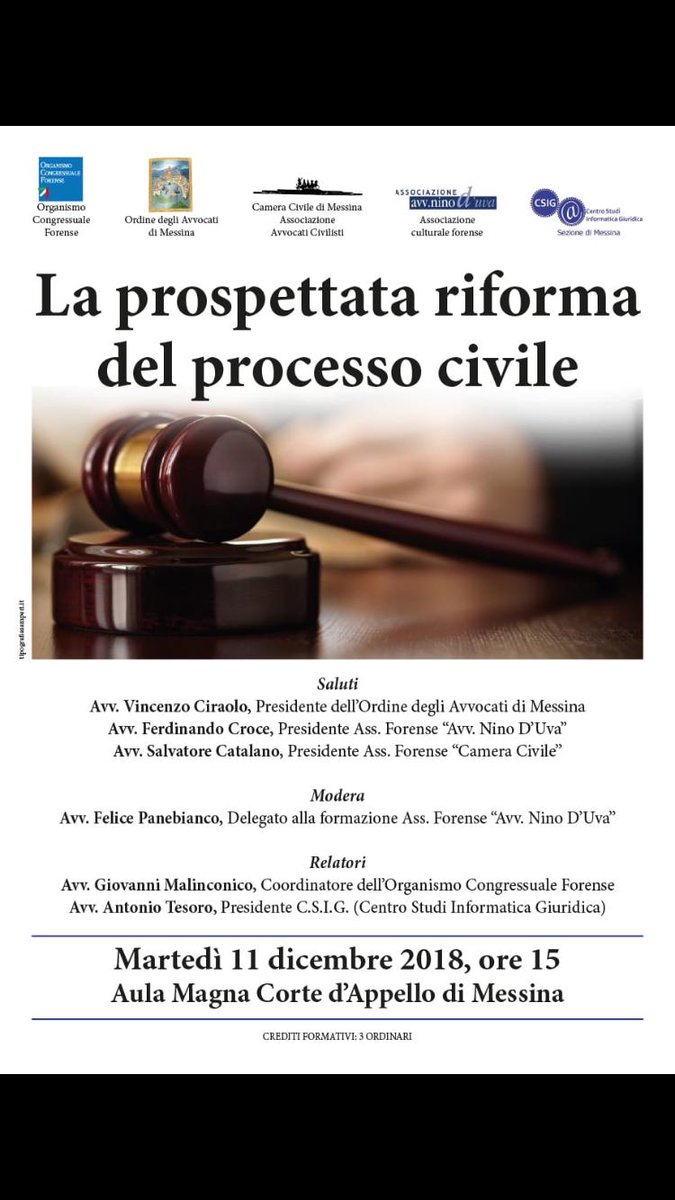 La prospettata riforma del processo civile tinyurl.com/yc4m3m5n