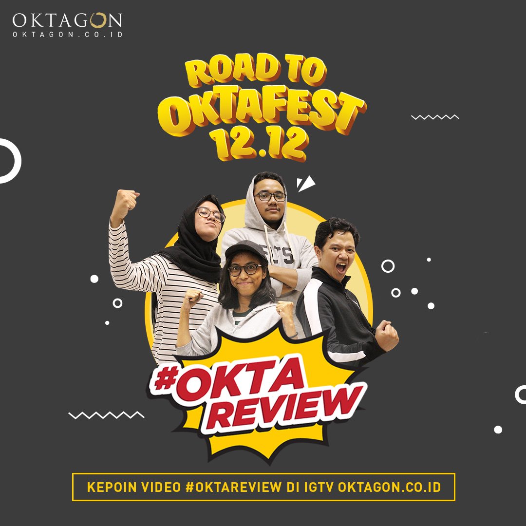 OktagonStore's tweet photo. ROAD TO OKTAFEST12.12
Jangan lupa buat nonton keseruan mereka main games di IG TV @Oktagon.co.id 

#OKTAGON #OKTAFEST #PastiLengkap #OKTAFEST12 #RoadToOktafest #OktaReview #IGTV #IGTVOktagon https://t.co/QNPbbjPxvw