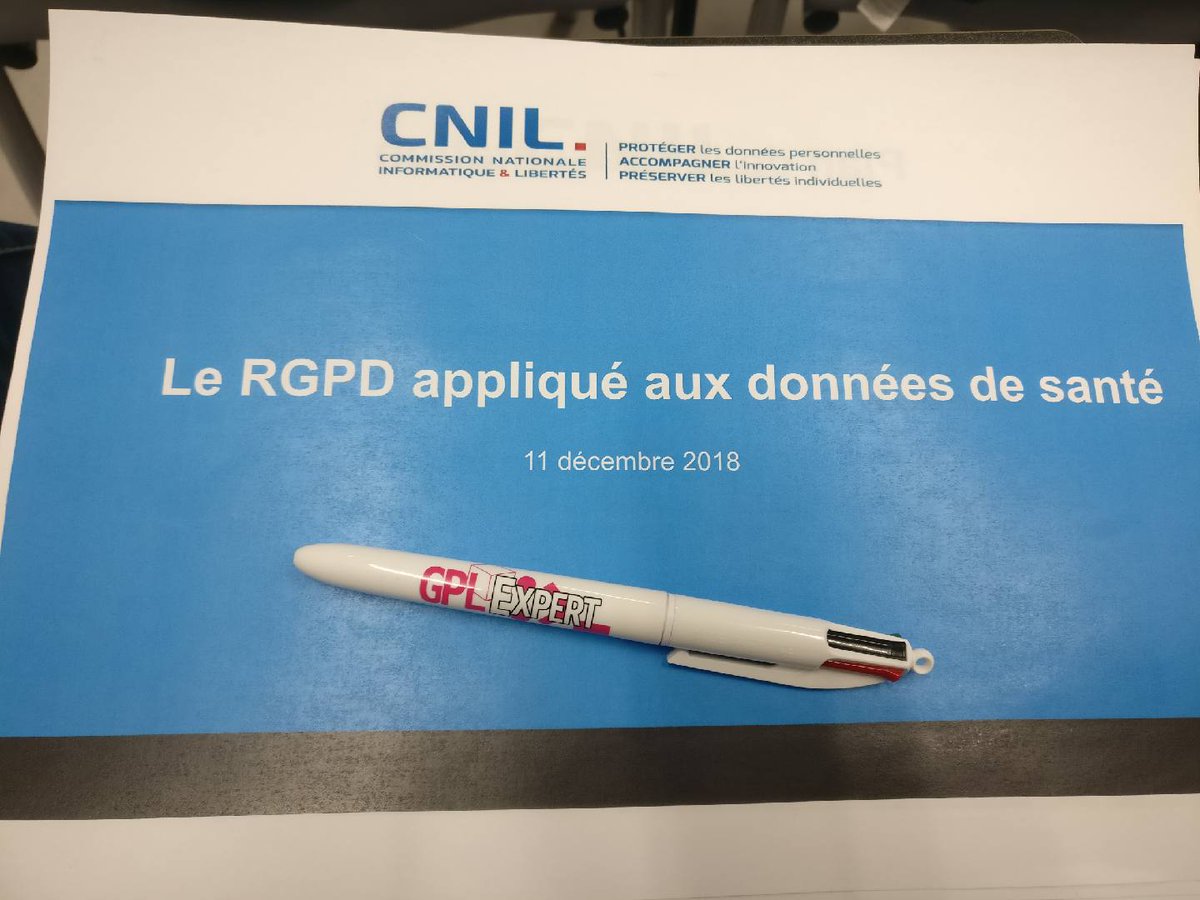 GPLExpert's tweet photo. Aujourd'hui, Atelier #RGPD appliqué aux données de #santé, animé par la @CNIL 
Notre #DPO a répondu présent ! https://t.co/ou6GMxZAfn https://t.co/zzREBE7mwg