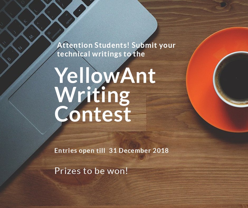 YellowAnt (@yellowanthq) on Twitter photo Participate in the YellowAnt Writing Contest 2018 if you are an Indian student and want to win exciting prizes!
blog.yellowant.com/yellowant-writā¦
#indianstudents #writing <a href="/writingcontests/">Textnovelblog.com</a> #indianwritingcontests Participate in the YellowAnt Writing Contest 2018 if you are an Indian student and want to win exciting prizes!
blog.yellowant.com/yellowant-writā¦
#indianstudents #writing <a href="/writingcontests/">Textnovelblog.com</a> #indianwritingcontests