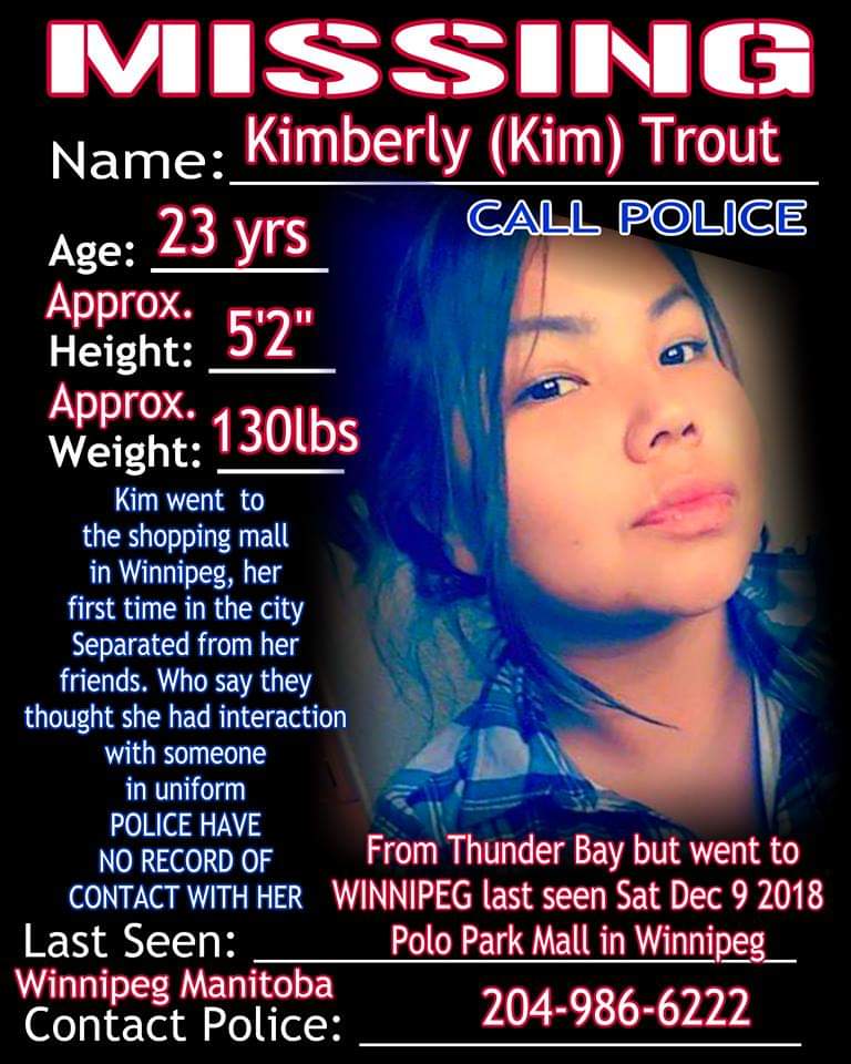 melodymckiver's tweet photo. A young woman from my community has been missing in #Winnipeg since Saturday please share. https://t.co/2cgZ9iMaXU