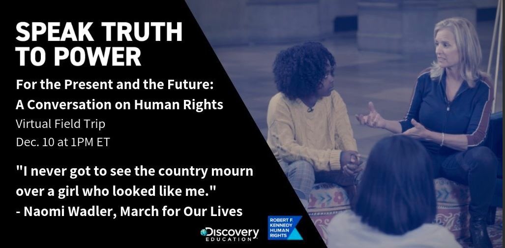 newmichell's tweet image. It’s #HumanRightsDay and the 70th anniversary of the UDHR! 5th graders @bt_eagles enjoyed a virtual field trip with @KerryKennedyRFK  and @DiscoveryEducation hearing from human rights defenders from around the globe, young and old. #btsoar #cesd #UDHR70