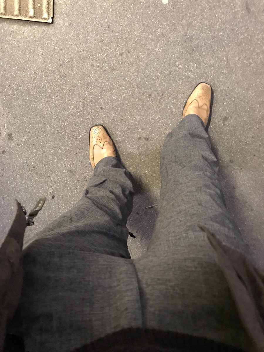 MartinCAFOD's tweet image. I do many train journeys. I get cold frequently. Introducing my new snow trousers. Smart enough though not the best match for the shoes. #functionoverform every time.