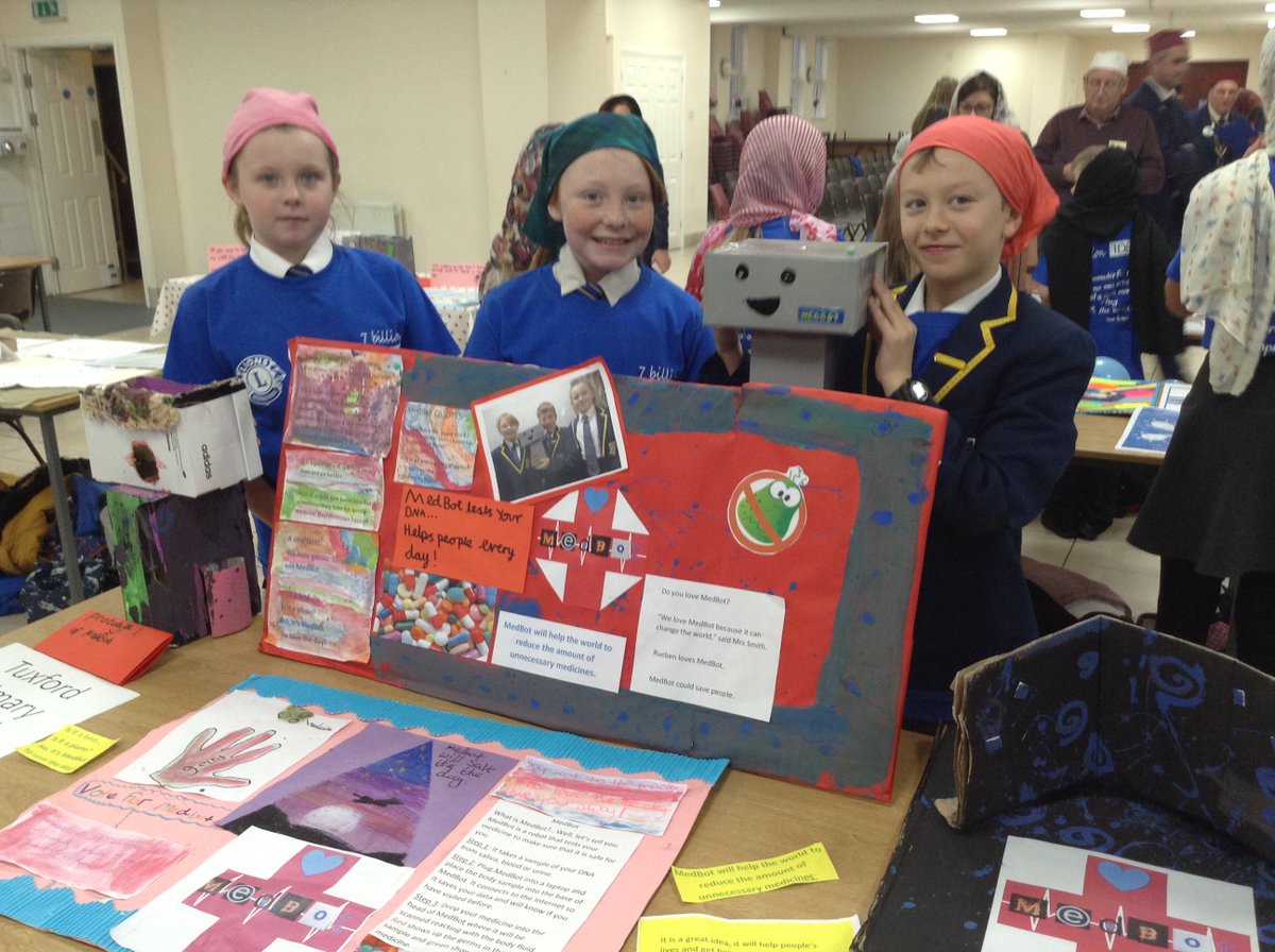 TuxfordPrimary's tweet photo. In conjunction with @7billionideas &amp; #RetfordLionsCharity, our Y5 &amp; 6 pupils took part in #Roar2018. We are very proud to announce that the MedBot team, James, Tallulah &amp; Kealey, were voted through to the regional finals where they came 3rd🥉👏 https://t.co/CPXSic2w96