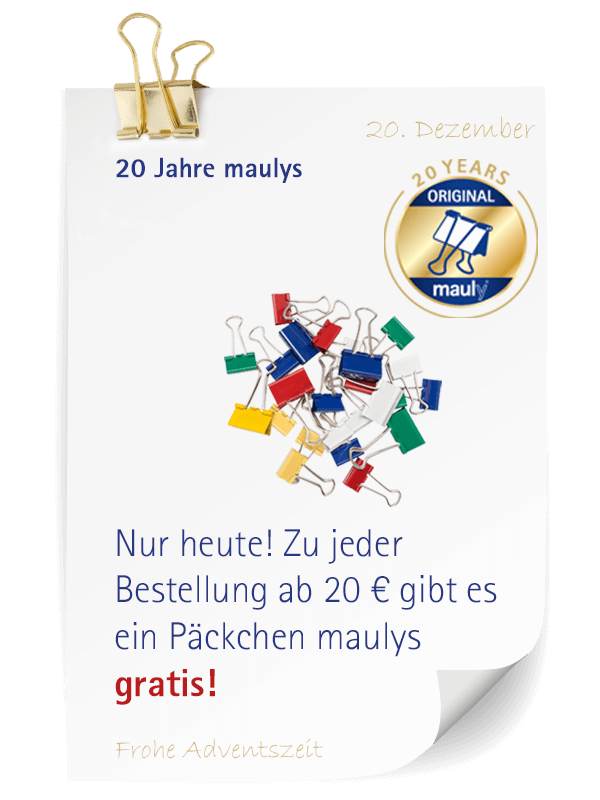 MAULgmbh's tweet photo. Wir feiern 20 Jahre maulys! Deshalb legen wir allen Bestellungen ein Päckchen maulys bei. #20jahremaulys #mauly #MAUL #adventskalender #geschenk
https://t.co/WCr688oFdL https://t.co/t6QHqCjagJ