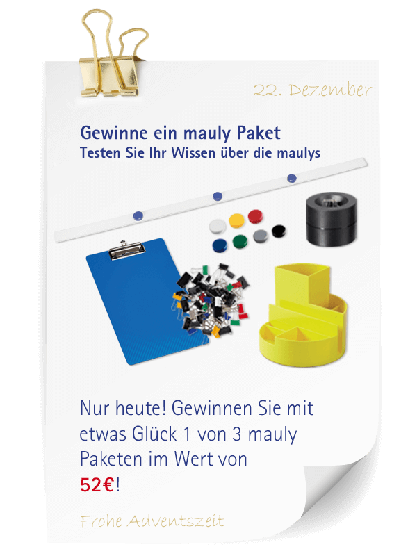 MAULgmbh's tweet photo. Wie gut kennen Sie unsere maulys? Testen Sie Ihr Wissen und gewinnen Sie ein exklusives #mauly-Geschenkpaket! #MAUL #adventskalender #gewinnspiel
https://t.co/f9qTTXYZDw https://t.co/6Blzx22Bnj